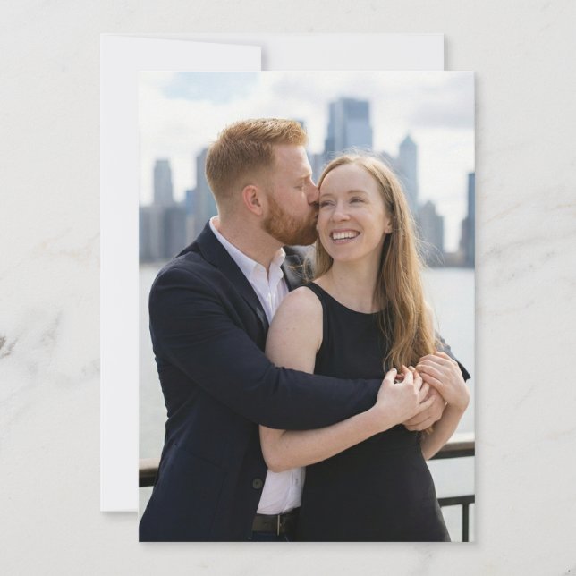 Invitation Warm Navy Affectionate Photo (Devant)