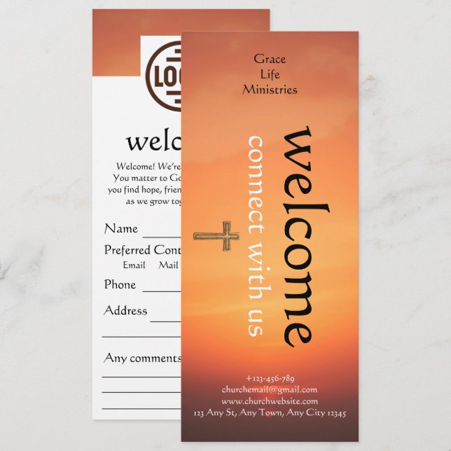Invitation Warm Sunset Church Connection Card (Devant / Derrière)