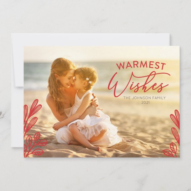 Invitation Warmest wishes Photo Card (Devant)
