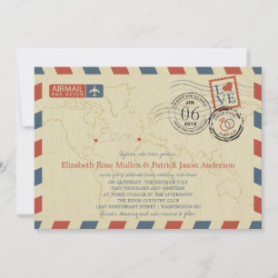 Invitation Washington DC / Portugal Airmail Mariage