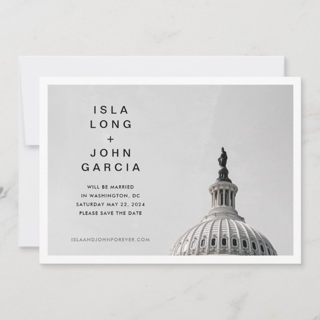Invitation Washington DC Wedding Enregistrer la date Invitati (Devant)