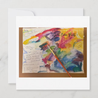 Invitation Water Color Mixing Postcard