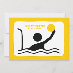 Invitation Water polo player black silhouette custom