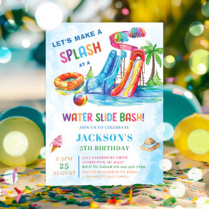 Invitation Water Slide Bash Splash fête d'anniversaire