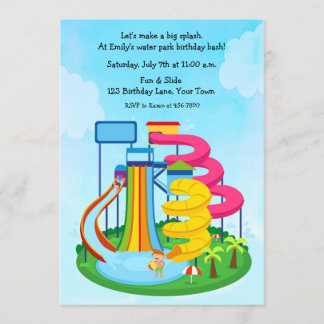 Invitation Water Slide Park Birthday Splash