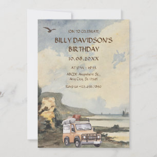 Invitation Watercolor Adventure beach