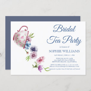 Invitation Watercolor Anemone Flower Mariage Tea Party