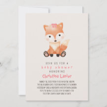 Watercolor Baby Fox mignonne Whimsical Baby Girl