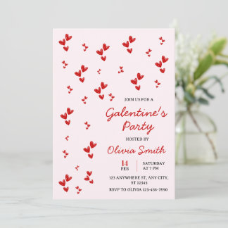 INVITATION WATERCOLOR BALLOONS GALENTINES DAY PARTY INVITAT