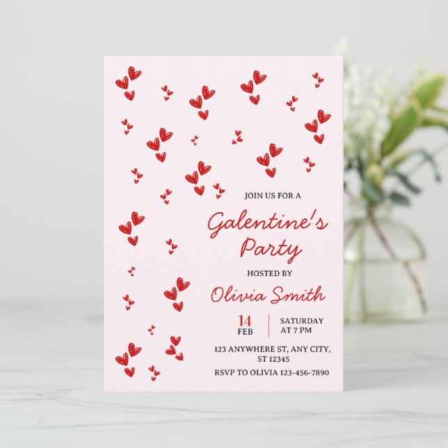 INVITATION WATERCOLOR  BALLOONS GALENTINES DAY PARTY  INVITAT (Debout devant)