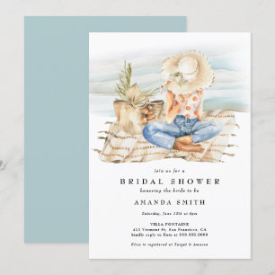 Invitation Watercolor Beach Summer Fête des mariées tropicale