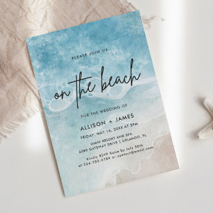 Invitation Watercolor Beach Sur La Plage Mariage