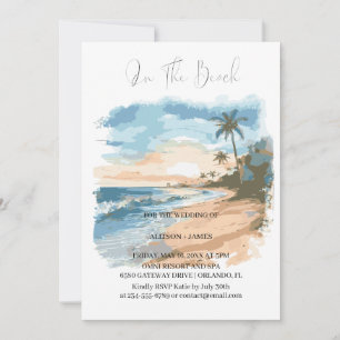 Invitation Watercolor Beach Sur La Plage Mariage
