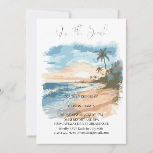 Invitation Watercolor Beach Sur La Plage Mariage