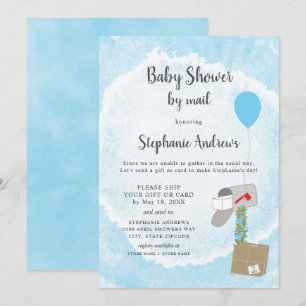 Invitation Watercolor Boîte aux lettres Boy Baby shower par c