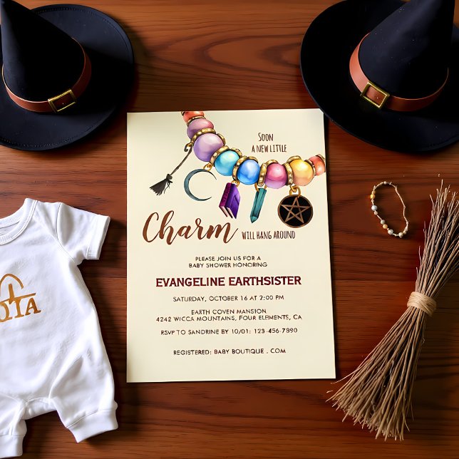 Invitation Watercolor Charm Bracelet Pagan Babyshower (Créateur téléchargé)