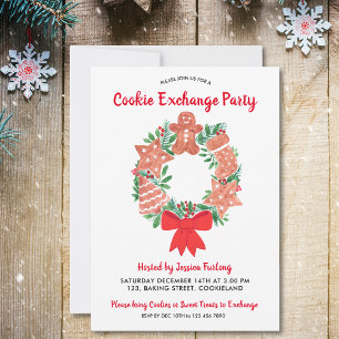 Invitation Watercolor Christmas Cookie Exchange Party