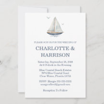 Watercolor Coastal Seascape Wedding
