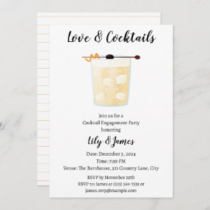 Invitation Watercolor Cocktail Engagement Party