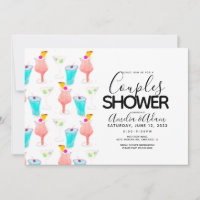 Watercolor Cocktail Painted Couples Shower Événeme