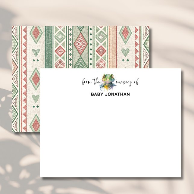 Invitation Watercolor Crocodile Chic Nursery Note Card (Créateur téléchargé)