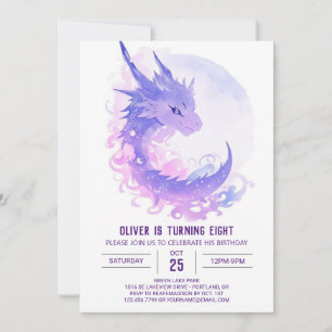 Invitation Watercolor Custom Dragon Anniversaire