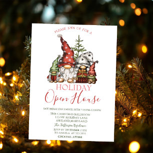 Invitation Watercolor Cute Gnomes Family Open House