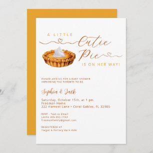 Invitation Watercolor Cutie Pie Thanksgiving Baby shower
