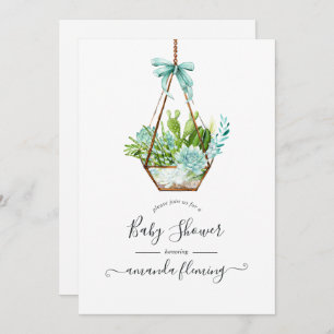 Invitation Watercolor Desert Cactus Baby shower Succulent