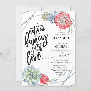 Invitation Watercolor Desert Red Cactus Pois