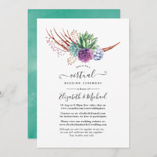 Invitation Watercolor Desert Succulents Mariage virtuel