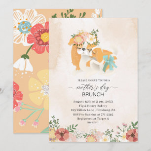 Invitation Watercolor Elegant Mother est brunch de la Fête Ba
