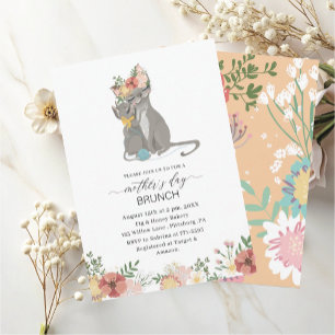 Invitation Watercolor Elegant Mother est brunch de la Fête Ba