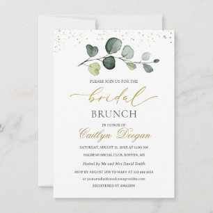Invitation Watercolor Eucalyptus Foliage Bridal Brunch