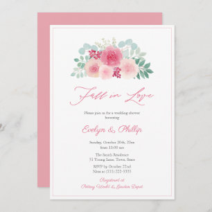 Invitation Watercolor Fall In Love Automne Fête des mariées P