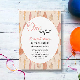 Invitation Watercolor Fall quitte Boho Country 1er anniversai