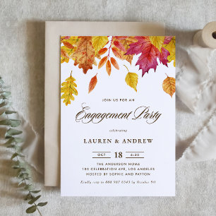 Invitation Watercolor Falling Feuilles Automne