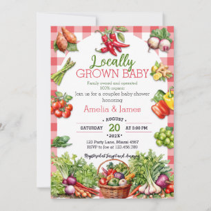 Invitation Watercolor Farmers Market Cultivé Localement BabyD