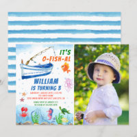 Watercolor Fishing Anniversaire de la fête de la p