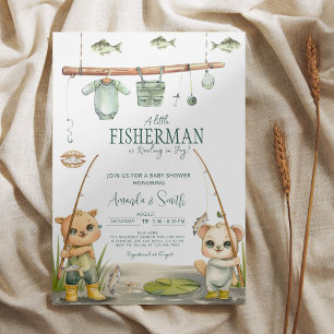 Invitation Watercolor Fishing Baby shower garçon