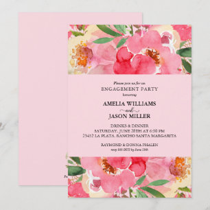 Invitation Watercolor Floral Engagement Party
