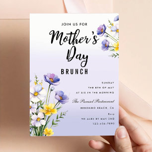 Invitation Watercolor Floral Fête des mères Brunch Party