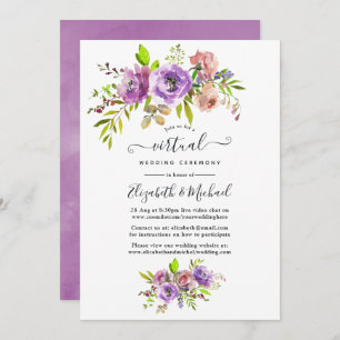 Invitation Watercolor Floral Spring Online Mariage virtuel