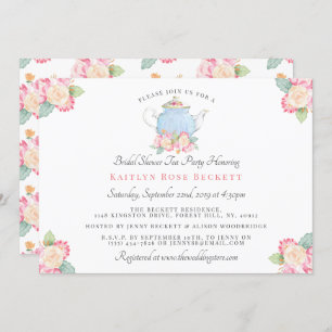 Invitation Watercolor Floral Tea Party   FÊTE DES MARIÉES
