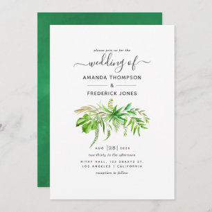 Invitation Watercolor Forest Greenery Mariage