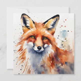 Invitation Watercolor Fox Portrait