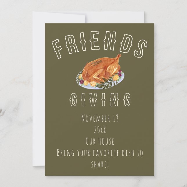 Invitation Watercolor Friendsgiving  (Devant)