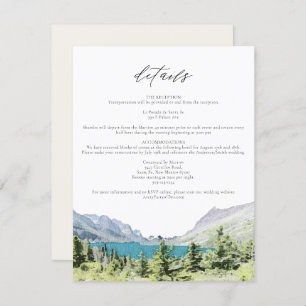 Invitation Watercolor Glacier National Park Détails sur le Ma