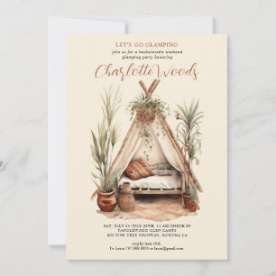 Invitation Watercolor Glamping Bachelorette Camping Party
