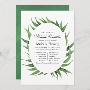 Invitation Watercolor Green Baby shower virtuel